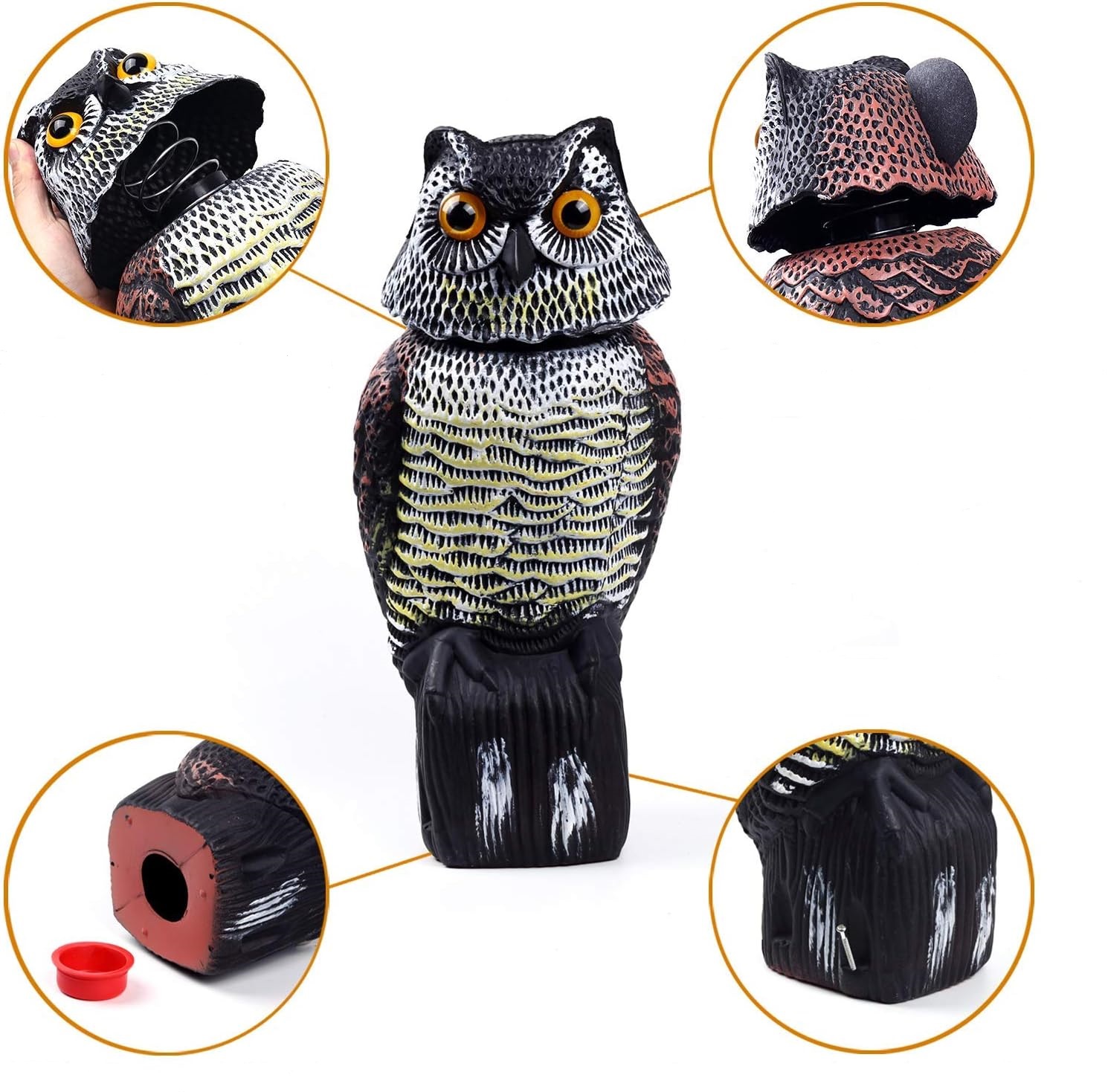 sova s otočnou hlavou maketa dravce k plašení ptáků